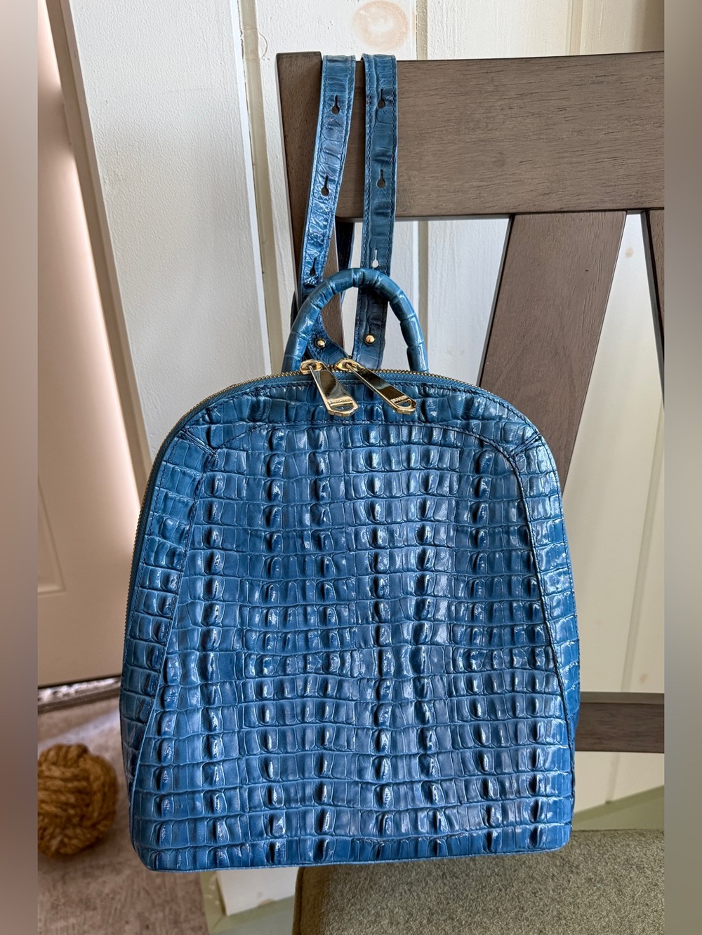 Rare blue Brahmin small backpack